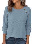 PRETTYGARDEN Long Sleeve Shirts for Women Waffle Knit Tops Fall Fashion Dressy Casual Loose Tunic Blouse Winter Clothing