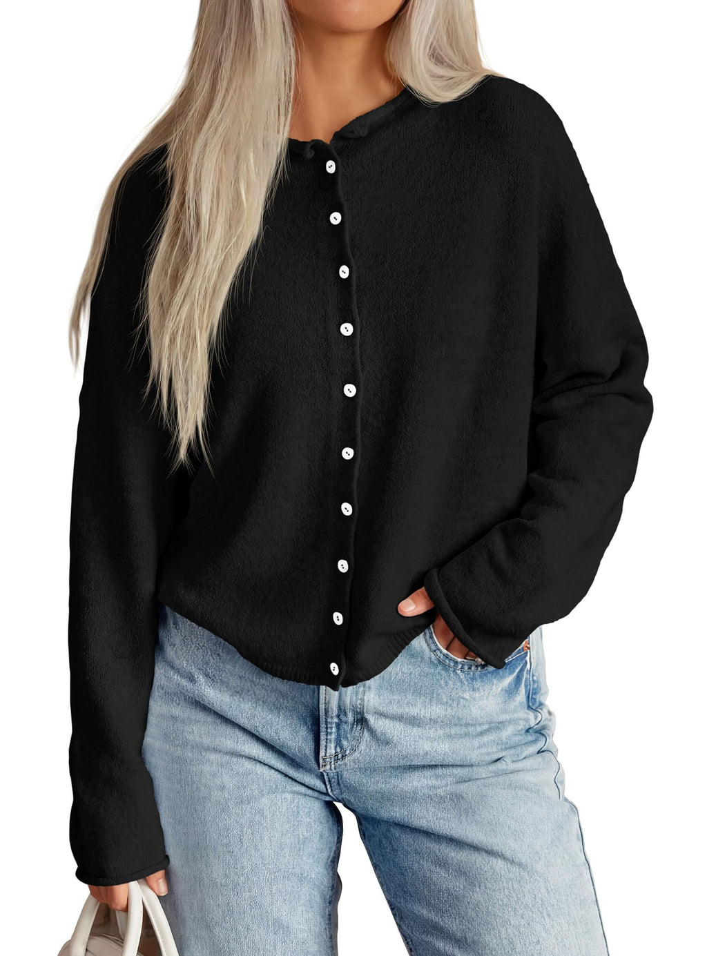 PRETTYGARDEN Button Up Cardigan for Women Knit Oversized Fall Sweaters