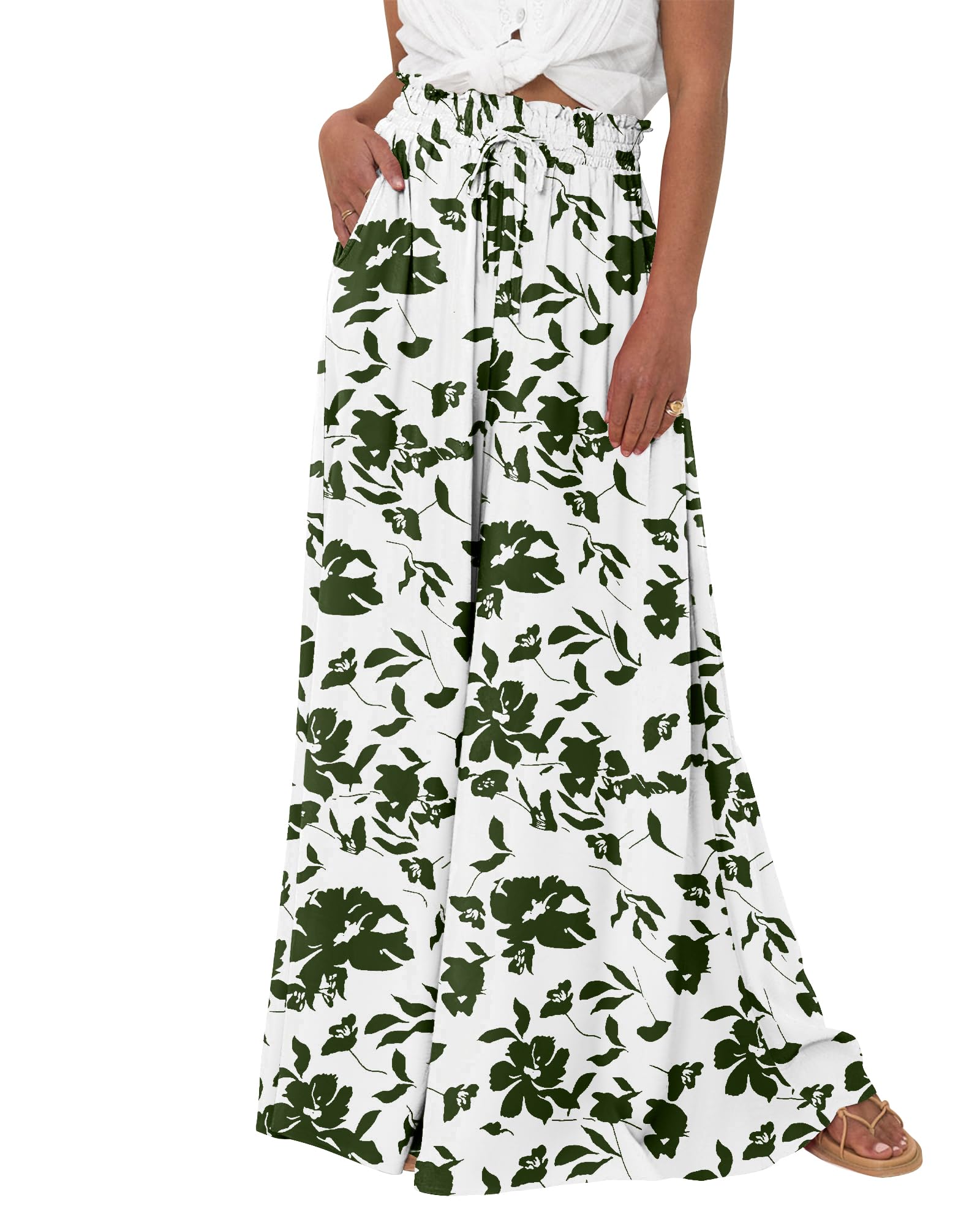 BTFBM Women Casual High Waist Wide Leg Pants Spring Summer Long Palazzo Pants Pocket Lounge Beach Vacation Clothes