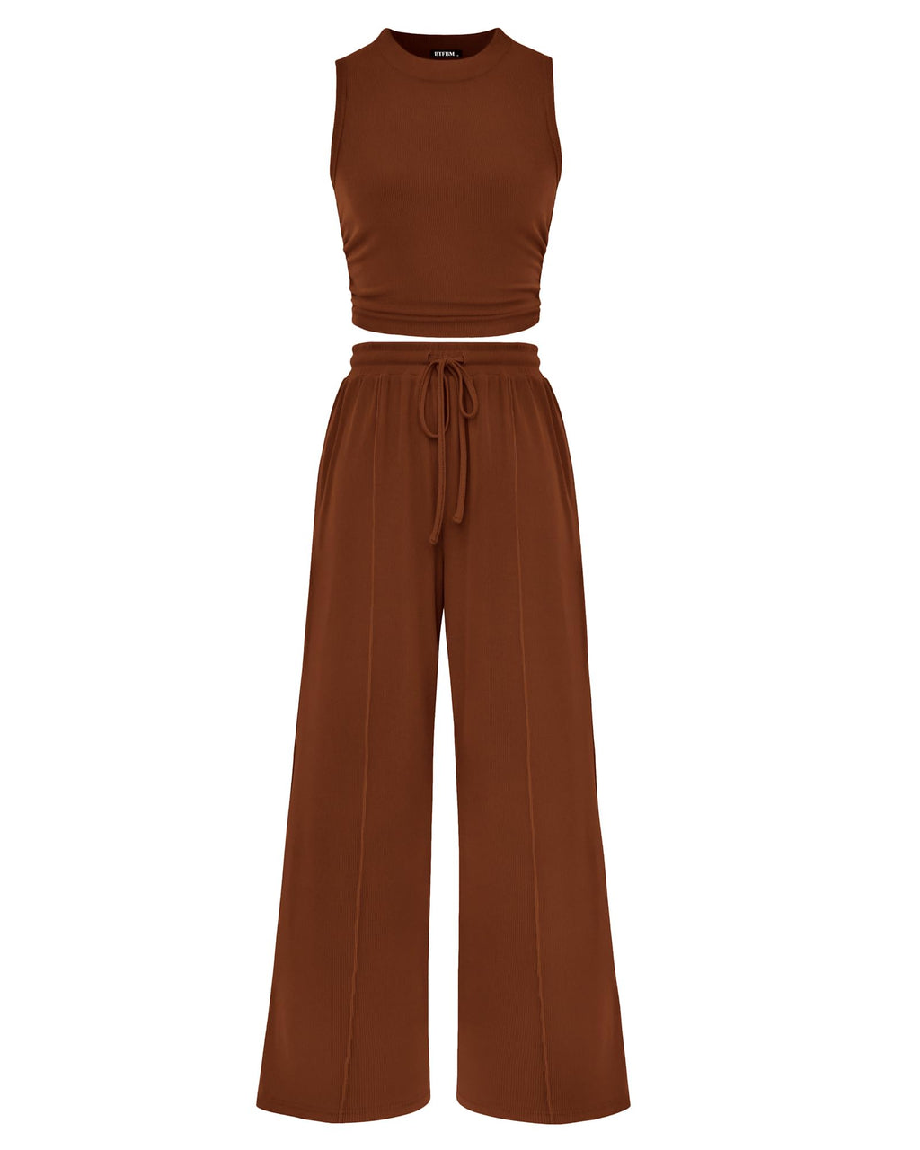 BTFBM Summer Outfits For Women Cropped Sleeveless Tank Tops Wide Leg Pants 2 Piece Sets Beach Lounge Set Clothing