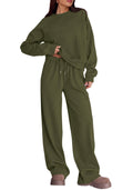 FreshPretty Sweatsuits Women 2 Piece Outfit Sweat Set Lounge Sets,Fall Matching Sets Clothing,Airport Travel Outfit,Comfort Sweatshirt,Wide Leg Sweatpants,Workout Athleisure,Jogger Tracksuit