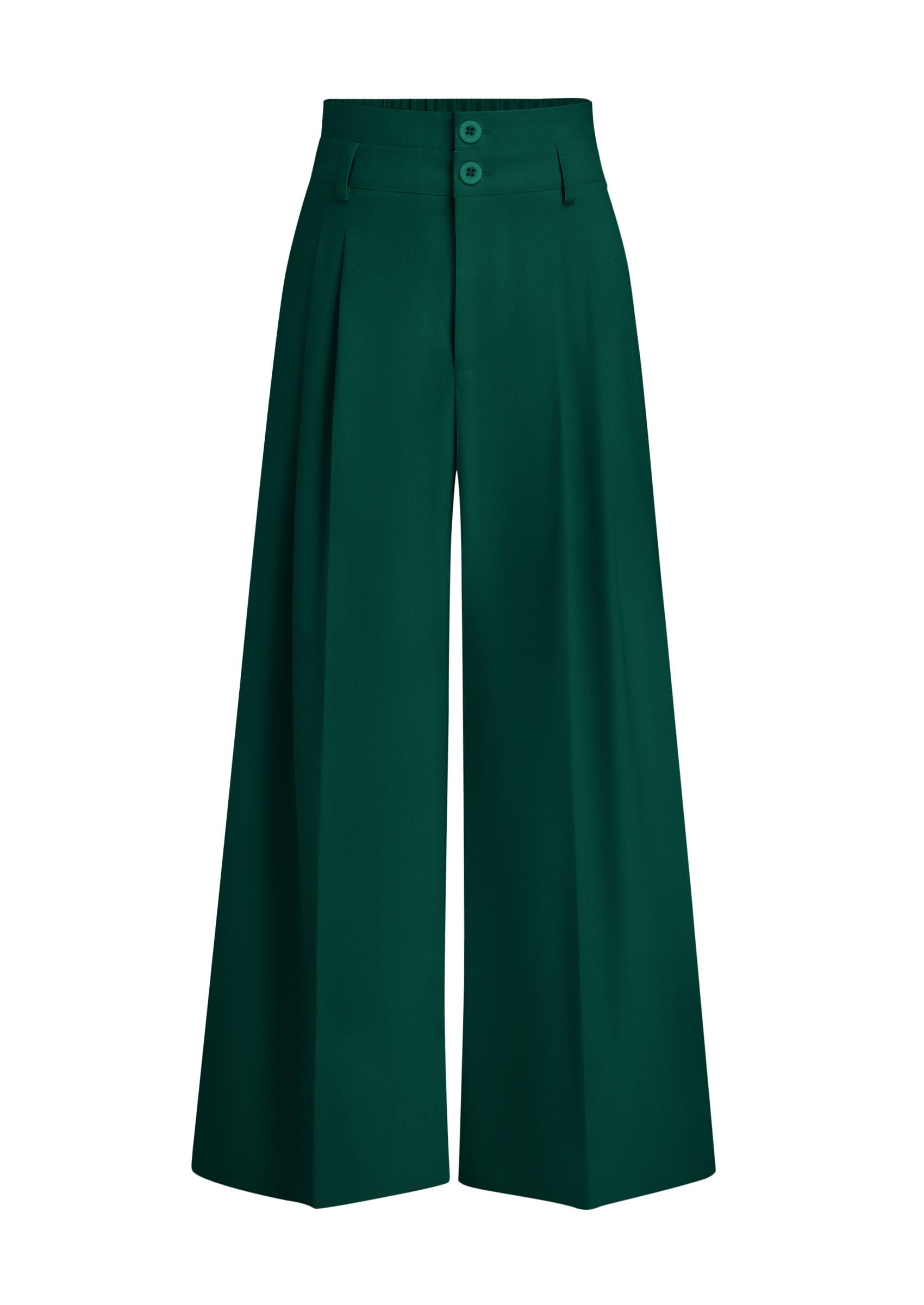 PRETTYGARDEN Womens Spring Wide Leg Palazzo Pants Trendy Loose Button High Waist Pleated Work Business Casual Trousers