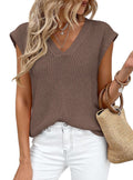 PRETTYGARDEN Women's Lightweight Sweaters Vest Spring Trendy Cap Sleeve V Neck Knit Tank Tops Summer Going Out Outfits