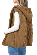 PRETTYGARDEN Women's Fall Spring Vest Casual Sleeveless Hooded Zip Up Jacket Trendy Winter Coat Outerwear