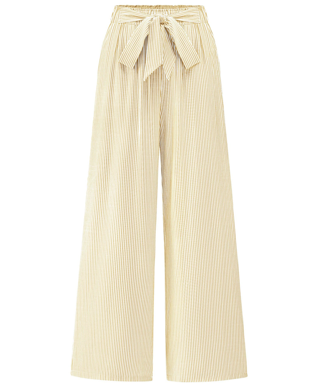 FreshPretty Palazzo Pants for Women  Fall Striped Flowy Tie Knot Wide Leg High Waist Dressy Casual Work Pants Trousers