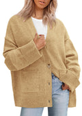 PRETTYGARDEN Women's Oversized Cardigan Sweaters Trendy Chunky Knit Long Sleeve V Neck Button Down Fall Winter Outfits