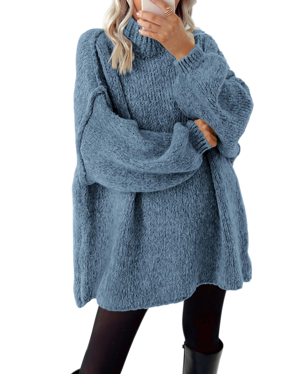BTFBM Sweaters for Women Fall Long Sleeve Mock Neck Cable Knit Oversized Sweater Pullover Tops Thick Winter Clothes