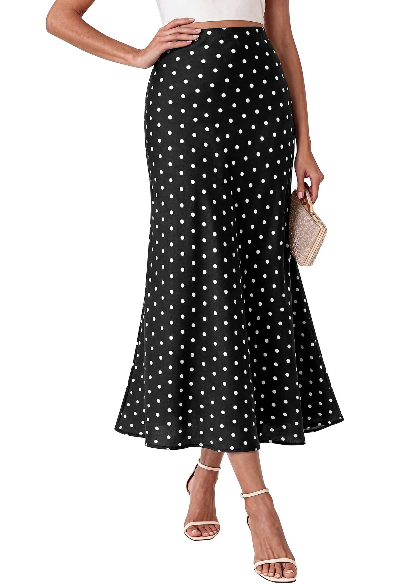 BTFBM Maxi Skirts for Women Summer Spring Boho Lightweight A Line High Waisted Wedding Guest Party Silk Midi Skirt