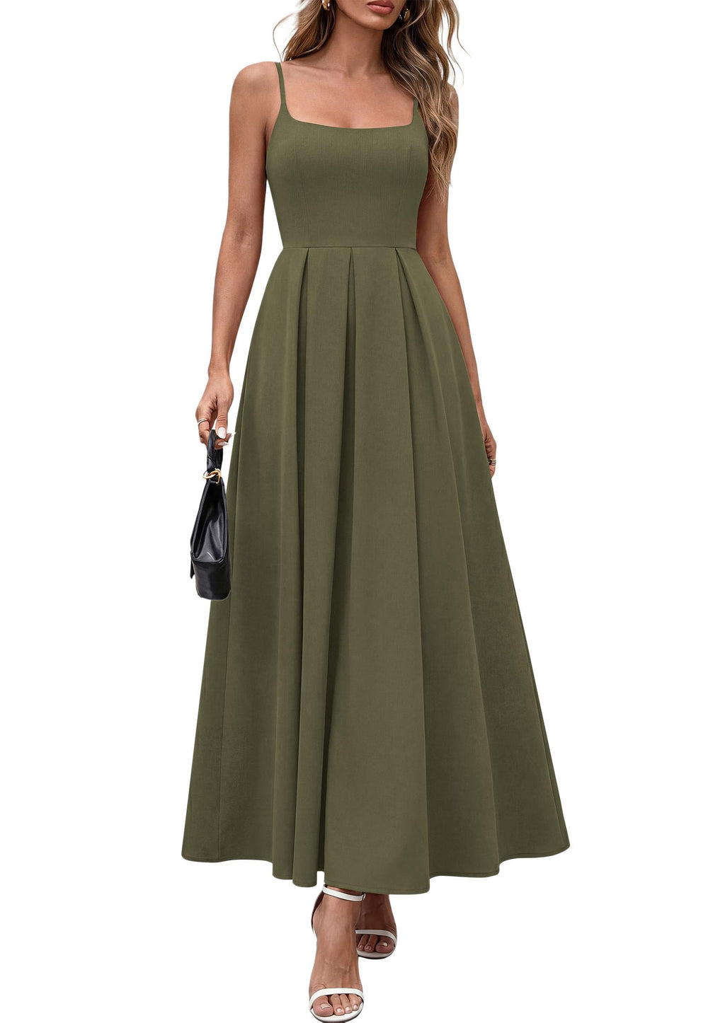 PRETTYGARDEN Cocktail Dresses for Women  Spring Elegant Ruffle A Line Long Flowy Summer Formal Wedding Guest Maxi Dress