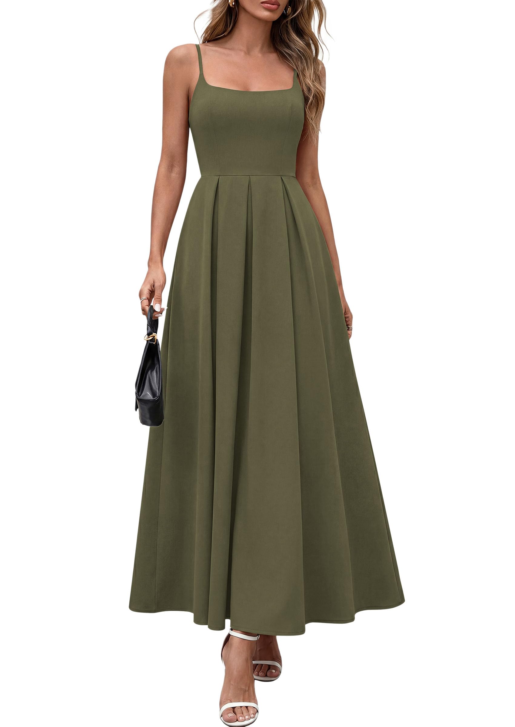 PRETTYGARDEN Cocktail Dresses for Women  Spring Elegant Ruffle A Line Long Flowy Summer Formal Wedding Guest Maxi Dress