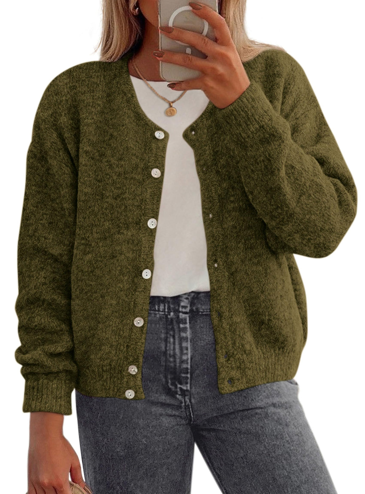 PRETTYGARDEN Womens Long Sleeve Cardigan Sweaters Button Down Knit Tops