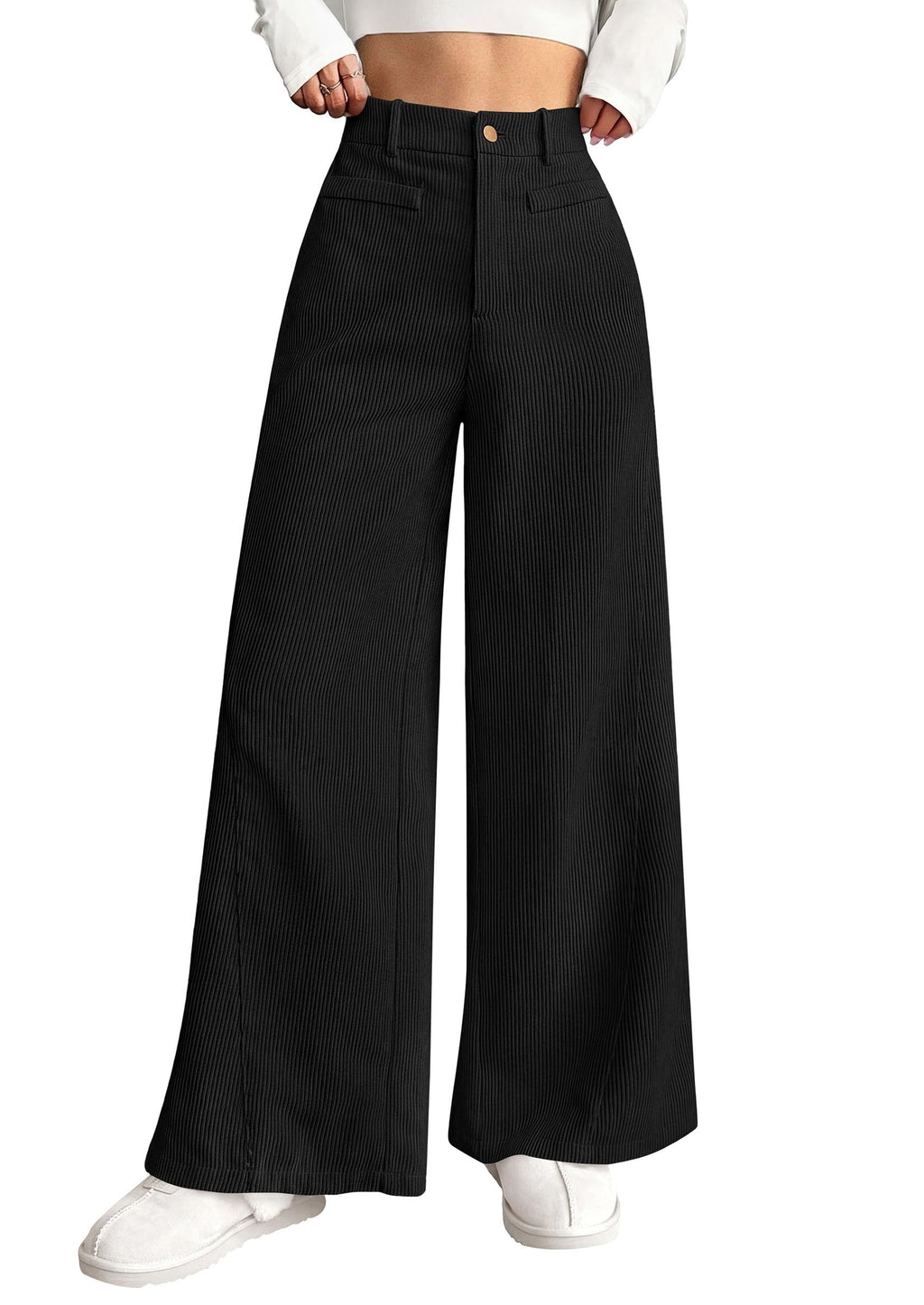 PRETTYGARDEN Women's High Waisted Corduroy Pants Casual
