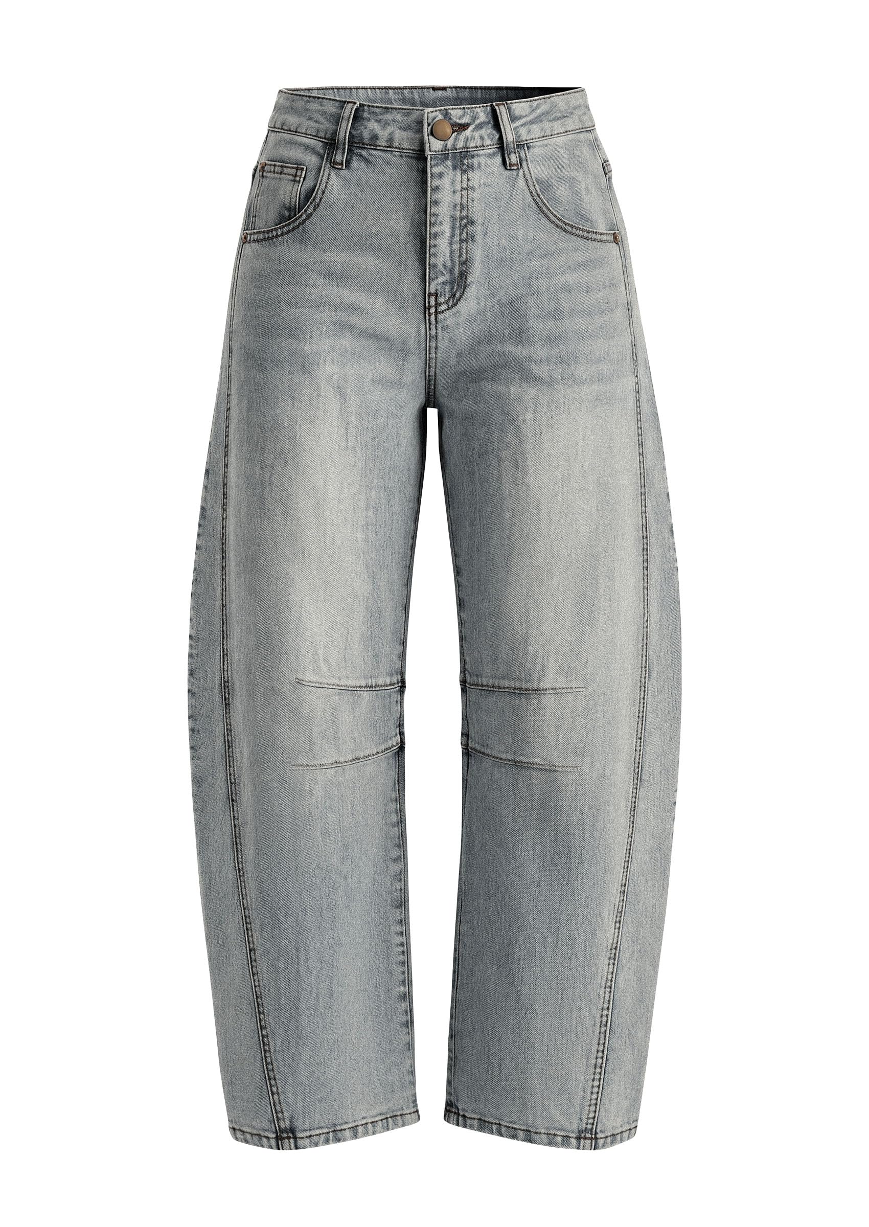 PRETTYGARDEN Women's Barrel Baggy Jeans High Waisted Pants