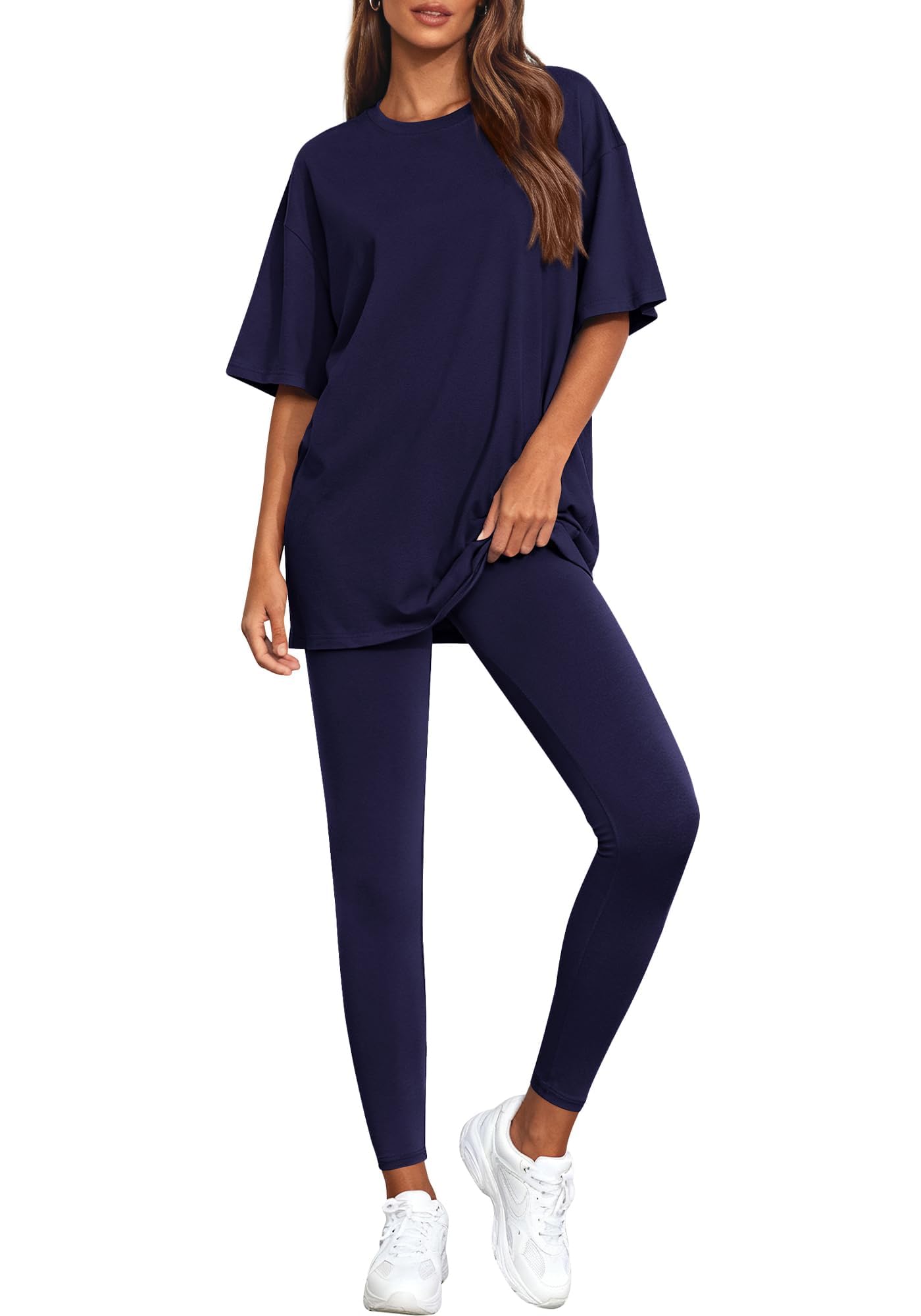 BTFBM Two Piece Lounge Set Women Spring Casual Oversized Shirts Leggings Matching Workout Airport Travel Outfits