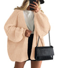 PRETTYGARDEN Womens Oversized Cardigan Sweaters Fall Long Lantern Sleeve Knit Open Front Lightweight Sweater