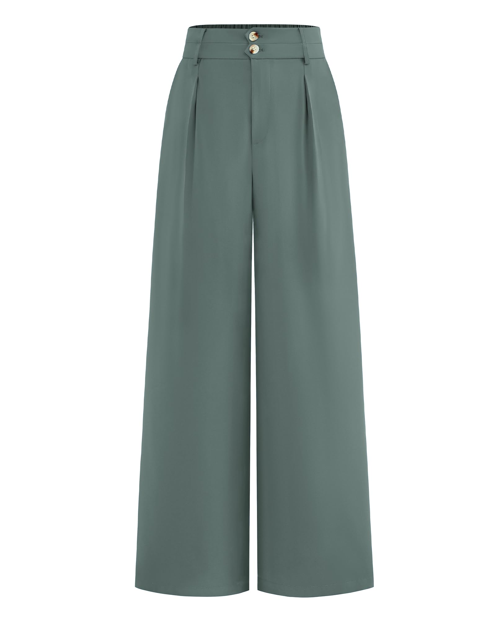 BTFBM Women Wide Leg Dress Pants High Waisted Button Pleated Business Casual Trousers Office Work Palazzo Pants