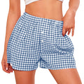 PRETTYGARDEN Womens Shorts Boxers Summer Gingham Pajama Lounge Sleep Y2K Plaid Pj Shorts Beach Bottoms