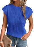 PRETTYGARDEN Blouses for Women Dressy Casual Spring Summer Business Office Tops Cap Sleeve Textured Cute Work Shirt