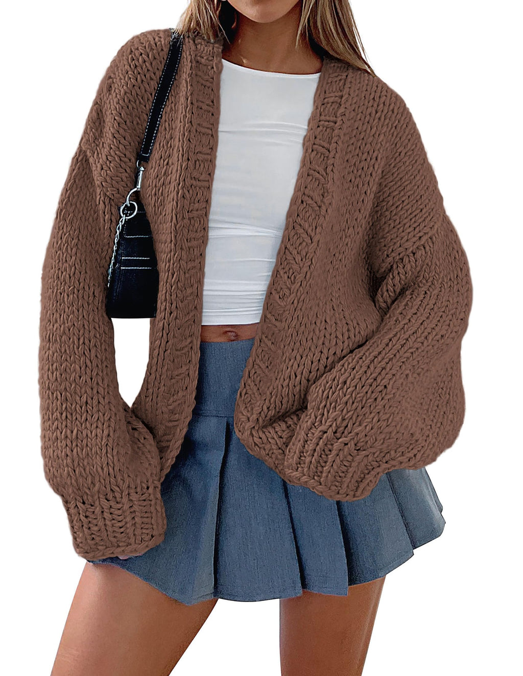 PRETTYGARDEN Cardigan Sweaters for Women Trendy Fall Fashion Long Sleeve Chunky Knit Cardigans Winter Clothing Outfits