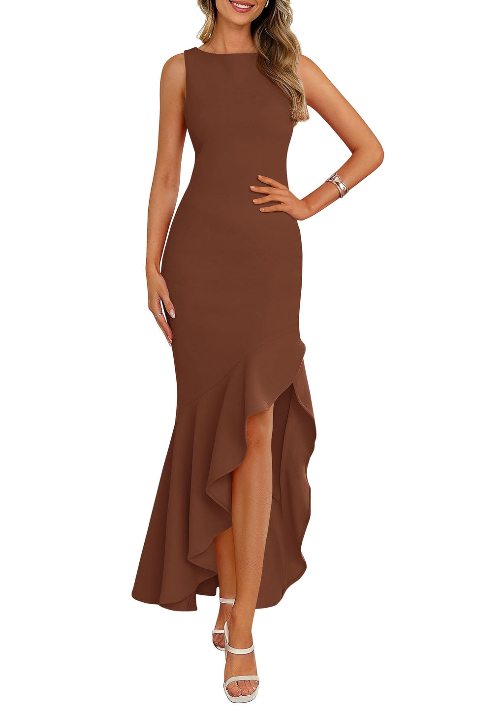 PRETTYGARDEN Wedding Guest Dresses for Women Summer Formal Gala Maxi Dress Ruffle Mermaid Cocktail Long Dresses