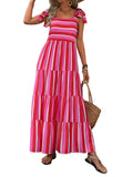PRETTYGARDEN Women Dresses Summer Floral Sleeveless Maxi Dress Casual Spaghetti Strap Tiered Flowy Beach Long Dress