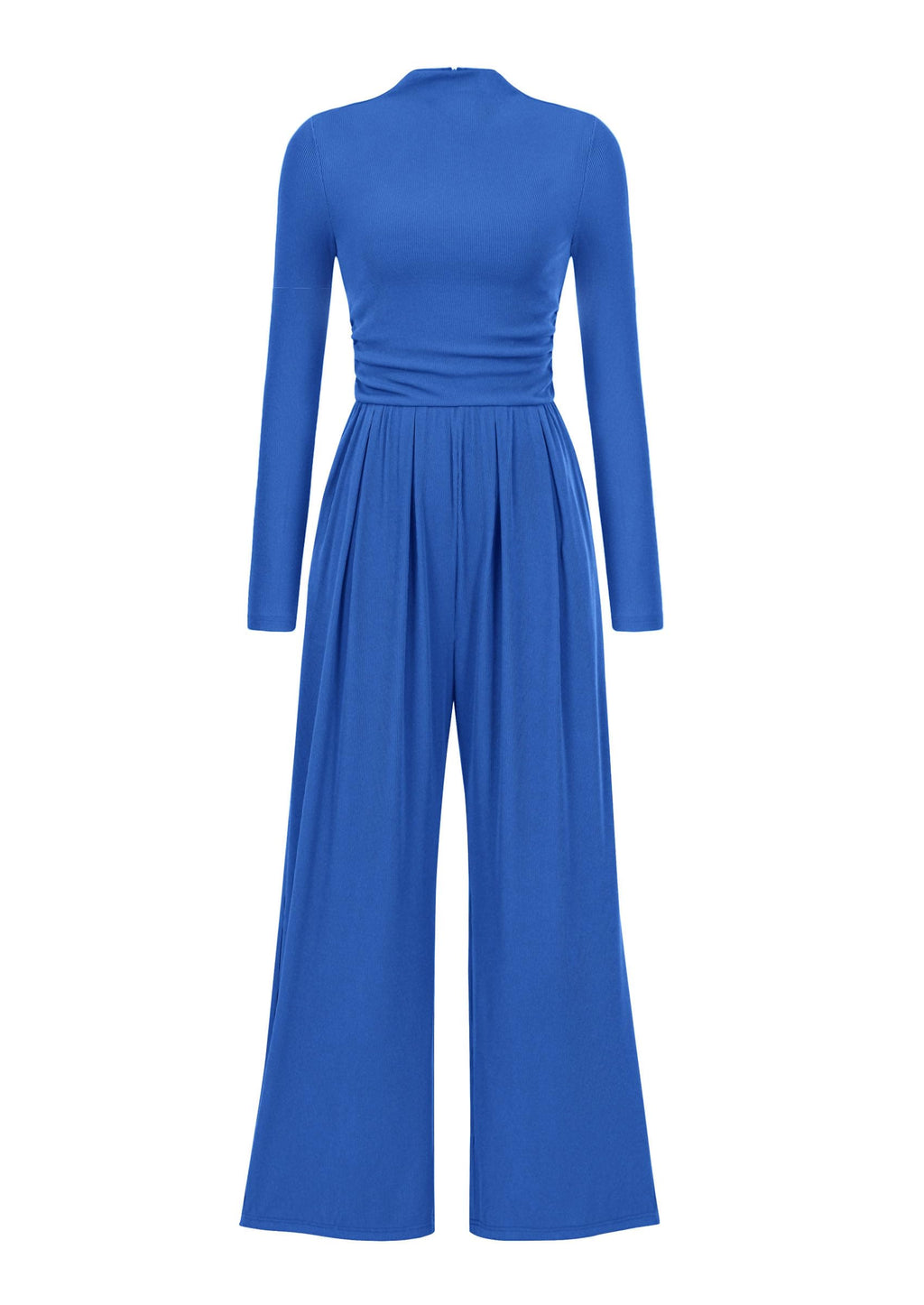 PRETTYGARDEN Womens Jumpsuit Dressy Casual Spring Fall Fashion One Piece Outfits Long Sleeve Mock Neck Wide Leg Pants Rompers