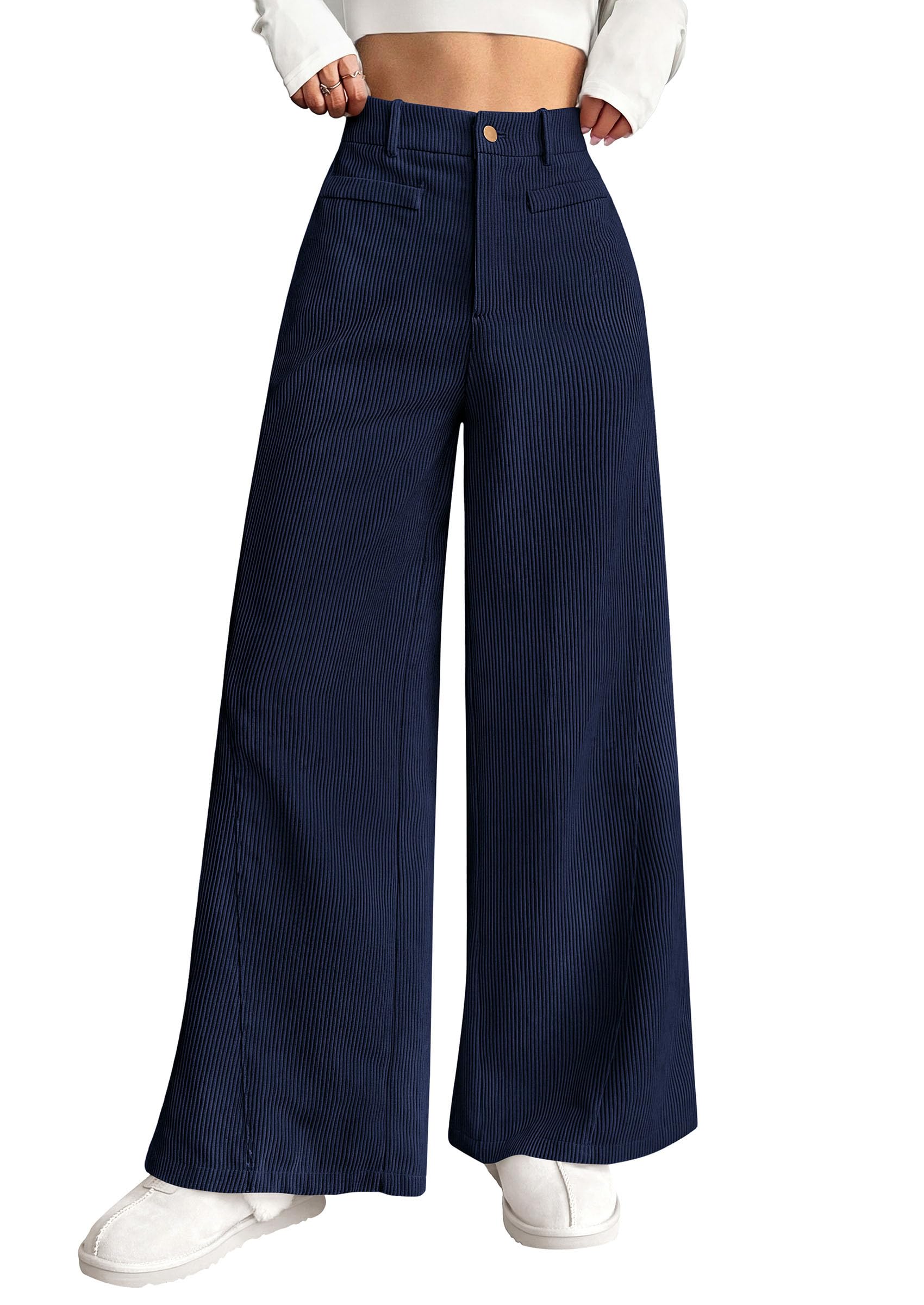PRETTYGARDEN Women's High Waisted Corduroy Pants Casual
