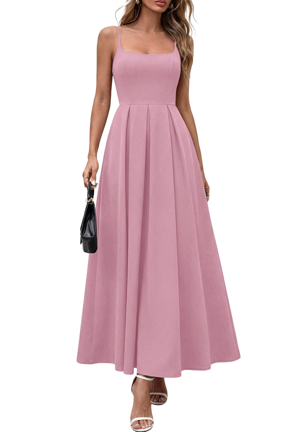 PRETTYGARDEN Cocktail Dresses for Women  Spring Elegant Ruffle A Line Long Flowy Summer Formal Wedding Guest Maxi Dress