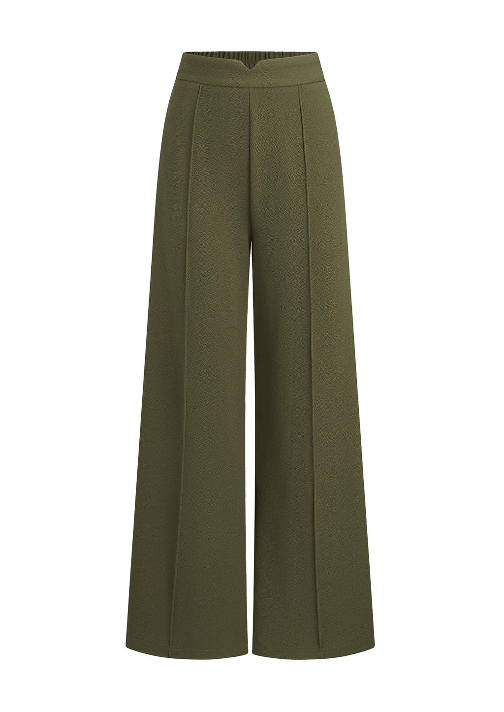 PRETTYGARDEN Women's Dressy Casual Wide Leg Palazzo Pants | V Notch High Waist, Soft Stretchy Knit Flowy Long Lounge Trousers, Casual Daily Office Work Outfits, 2026 Fall Clothes