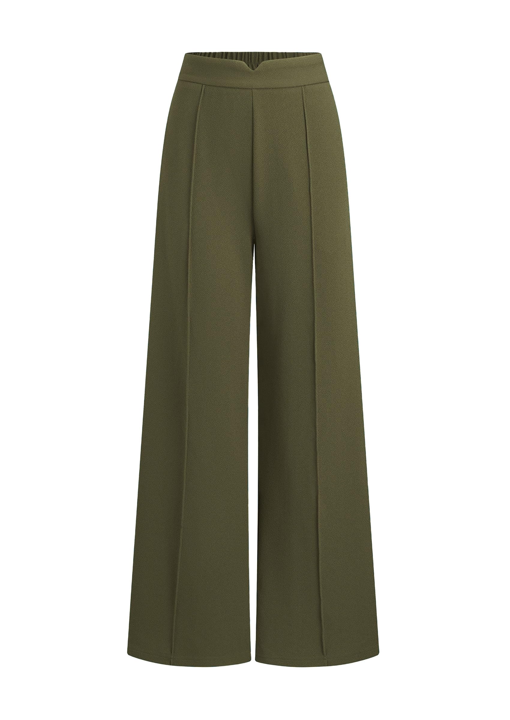 PRETTYGARDEN Women's Dressy Casual Wide Leg Palazzo Pants | V Notch High Waist, Soft Stretchy Knit Flowy Long Lounge Trousers, Casual Daily Office Work Outfits, 2026 Fall Clothes
