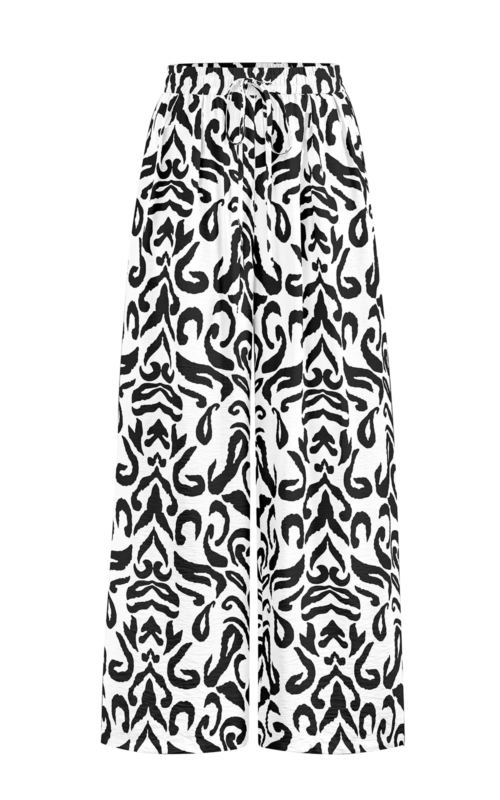 PRETTYGARDEN Womens Pants Elastic Waist Floral Lightweight Palazzo Pants for Women Casual Lounge Wide Leg Pants Woman