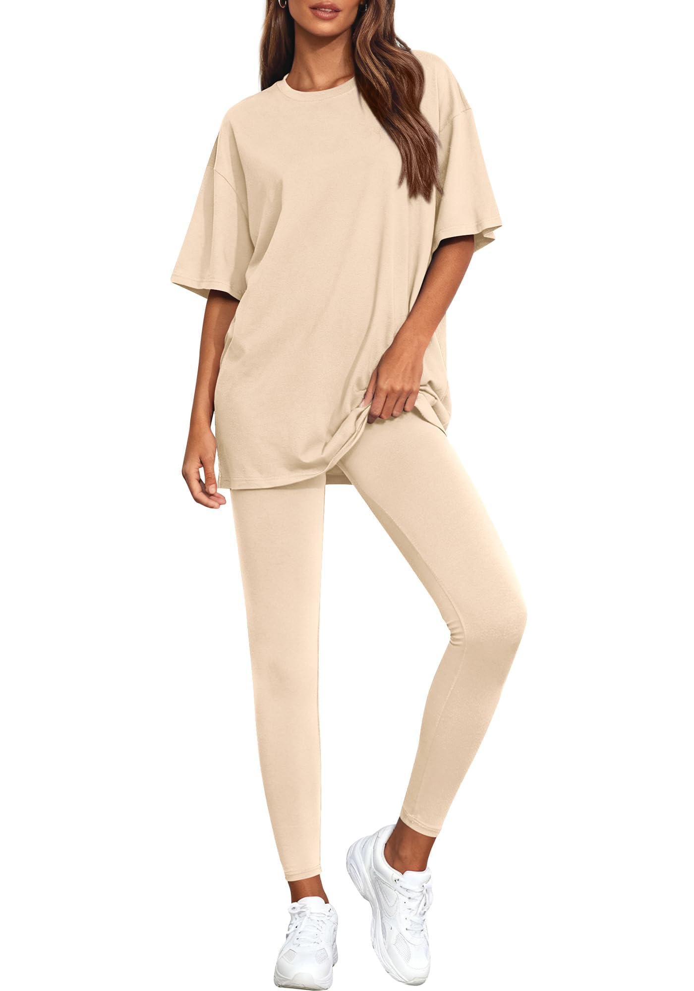 BTFBM Two Piece Lounge Set Women Spring Casual Oversized Shirts Leggings Matching Workout Airport Travel Outfits