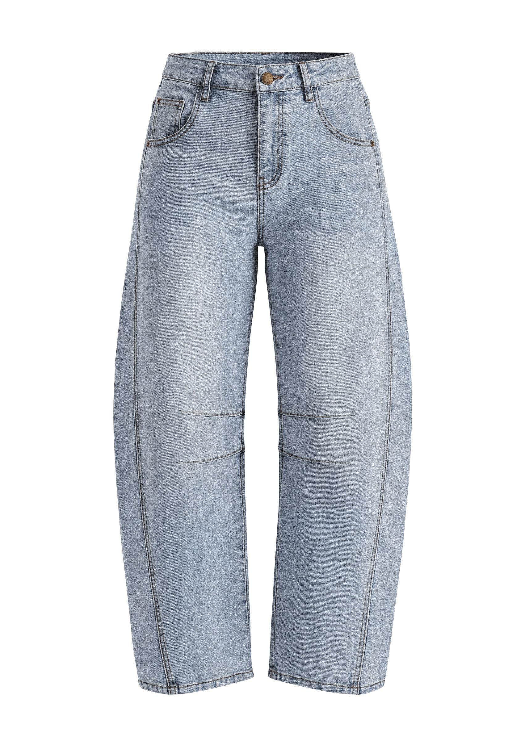 PRETTYGARDEN Women's Barrel Baggy Jeans High Waisted Pants