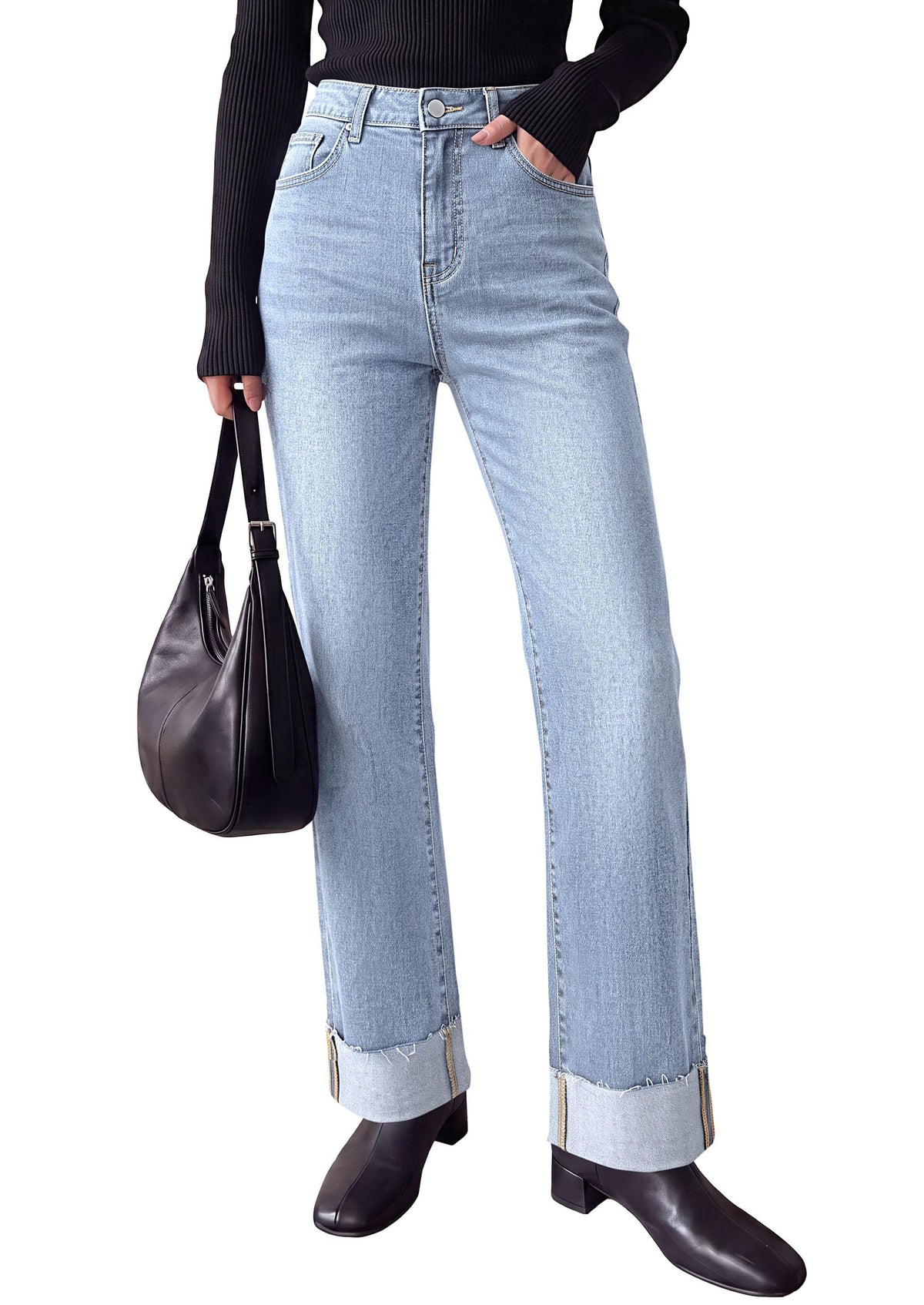 PRETTYGARDEN Women's Baggy Denim Jeans Wide Leg Pants