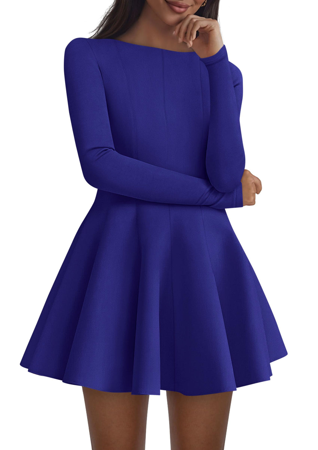 PRETTYGARDEN Fall Cocktail Dresses for Women Elegant Classy Wedding Guest  Long Sleeve Homecoming Party A Line Mini Dress