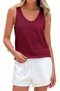FreshPretty Women Summer Tank Tops Basic Sleeveless V Neck Lightweight Knit Beach Vacation Clothes Going Out Top