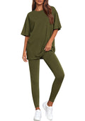 BTFBM Two Piece Lounge Set Women Spring Casual Oversized Shirts Leggings Matching Workout Airport Travel Outfits