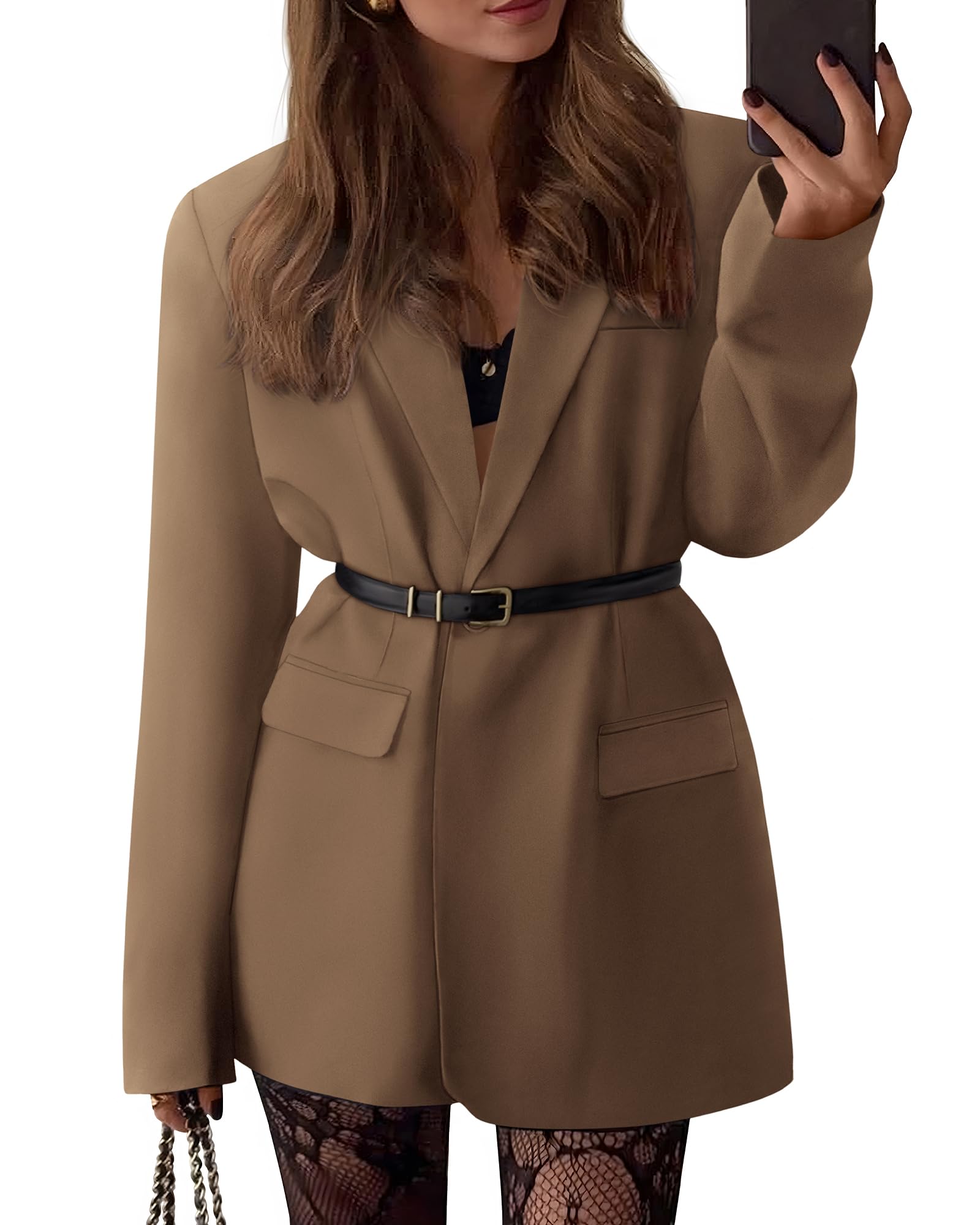 BTFBM Blazers for Women Spring Business Casual Clothes Open Front Oversized Winter Coats Work Office Suit Jackets
