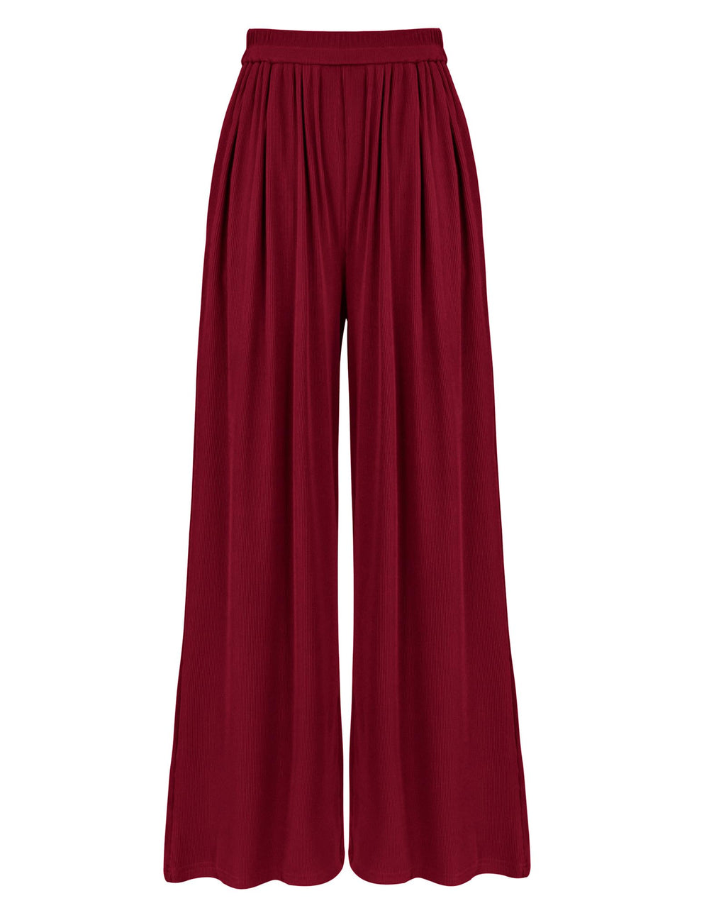 BTFBM Palazzo Pants for Women Spring Summer Clothes Pockets High Waist Casual Knit Flowy Wide Leg Trousers