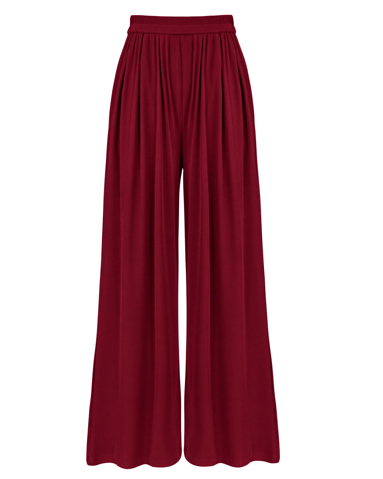 BTFBM Palazzo Pants for Women Spring Summer Clothes Pockets High Waist Casual Knit Flowy Wide Leg Trousers