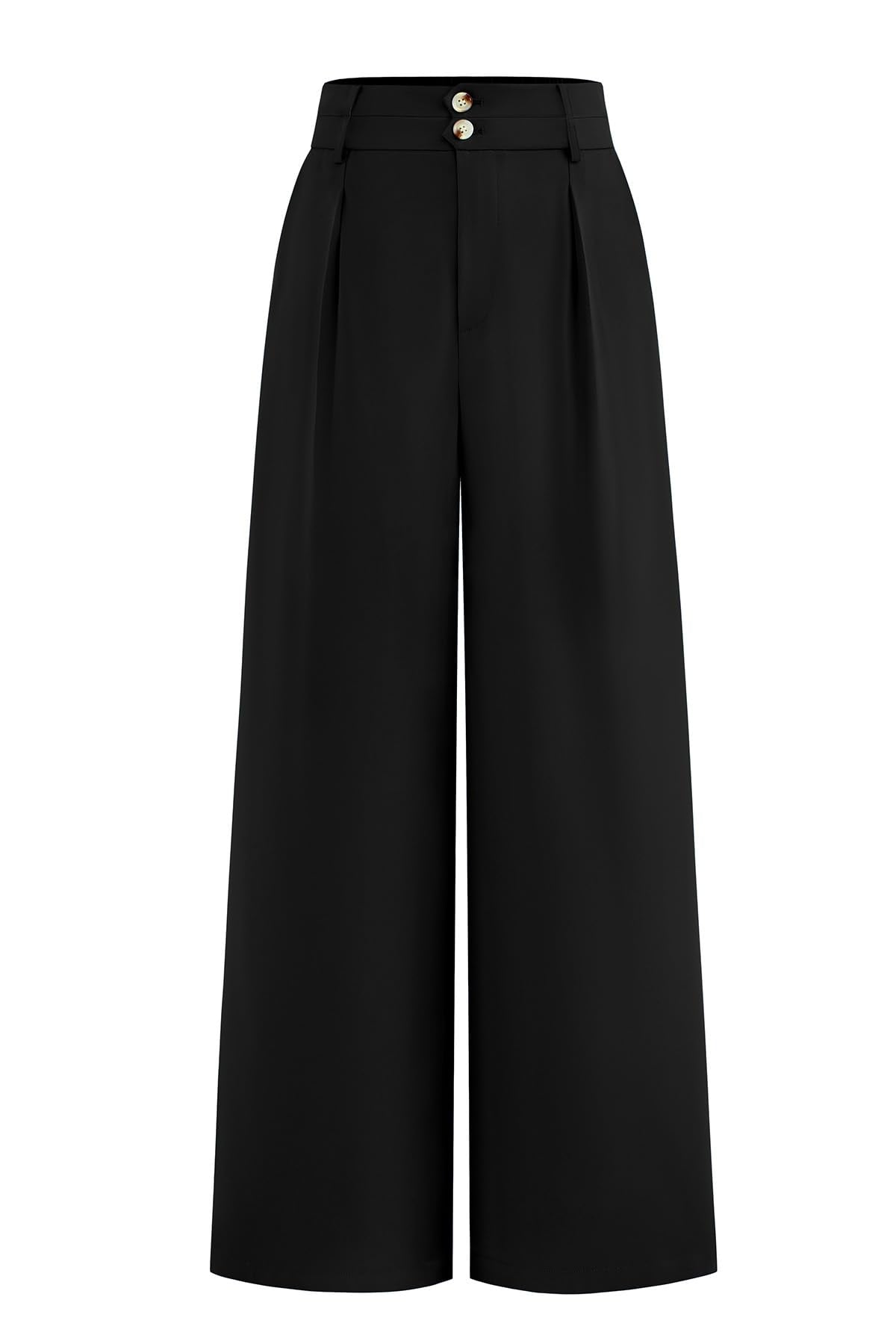 FreshPretty Women Wide Leg Dress Pants High Waist Work Trousers Button Pleated Slacks Palazzo Pants Business Casual Outfits
