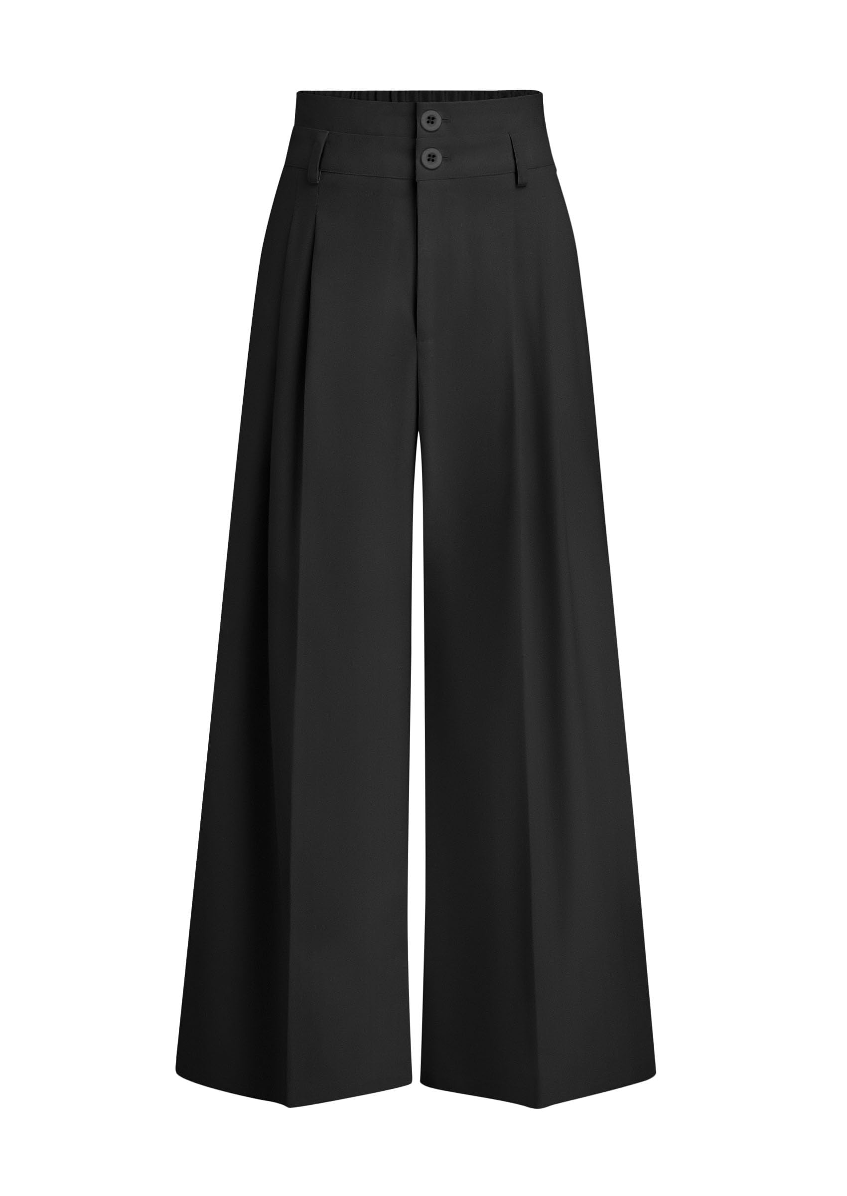 PRETTYGARDEN Womens Spring Wide Leg Palazzo Pants Trendy Loose Button High Waist Pleated Work Business Casual Trousers