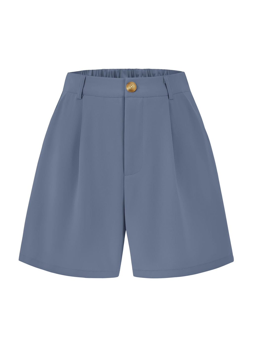 FreshPretty Shorts for Women Dressy Casual Summer Elastic Waist in The Back Pleated Wide Leg Tailored Work Trouser Shorts
