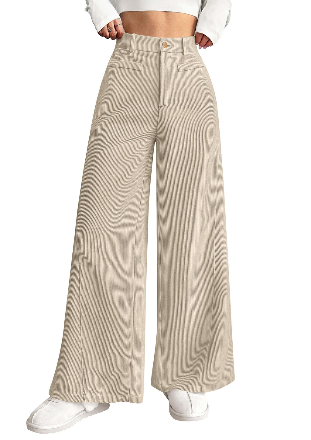 PRETTYGARDEN Women's High Waisted Corduroy Pants Casual