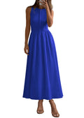 PRETTYGARDEN Maxi Dresses for Women Summer Casual Sleeveless Patchwork Flowy Vacation Sundress Knit Long Work Tank Dress