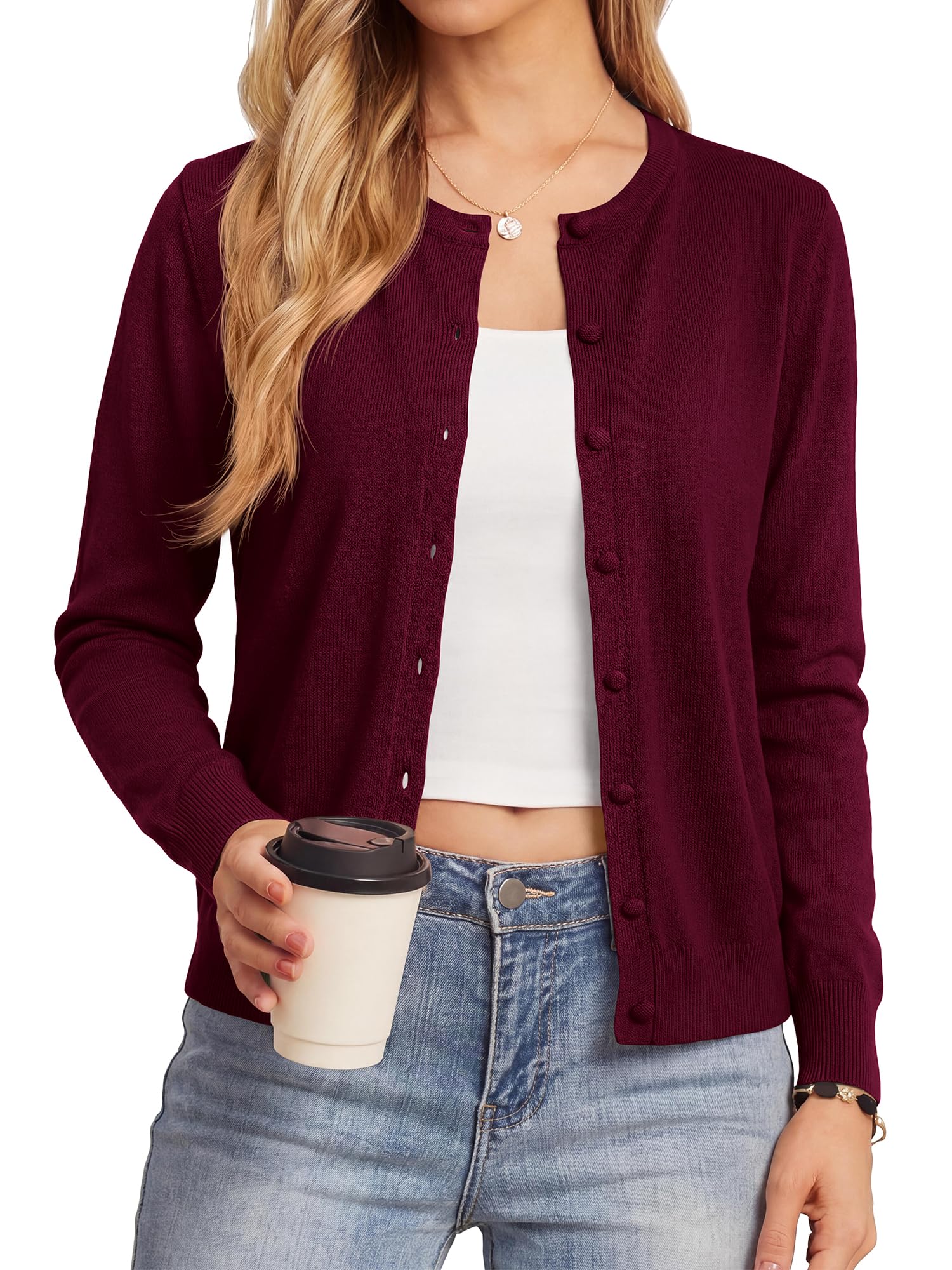 BTFBM Cardigan Sweaters for Women Lightweight Sweater Button Down Casual Knit Shrugs Tops Spring Fashion Clothing