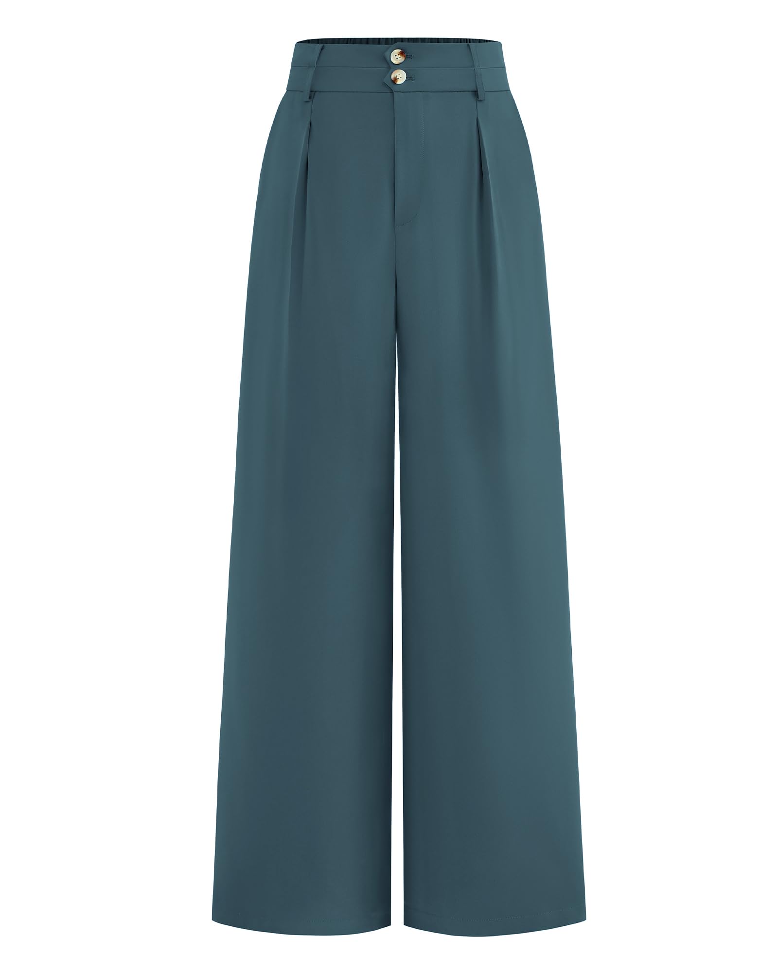 BTFBM Women Wide Leg Dress Pants High Waisted Button Pleated Business Casual Trousers Office Work Palazzo Pants