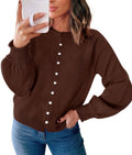 PRETTYGARDEN Women's Knit Cardigan Lightweight Cozy Sweaters Comfy Long Sleeve Work Tops, Button Down Shirts, Rolled Edges, Casual Fall Clothes for Going Out, Holiday, Winter Layering