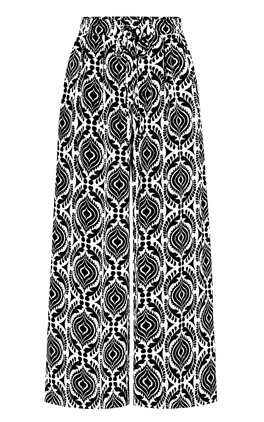 PRETTYGARDEN Womens Pants Elastic Waist Floral Lightweight Palazzo Pants for Women Casual Lounge Wide Leg Pants Woman
