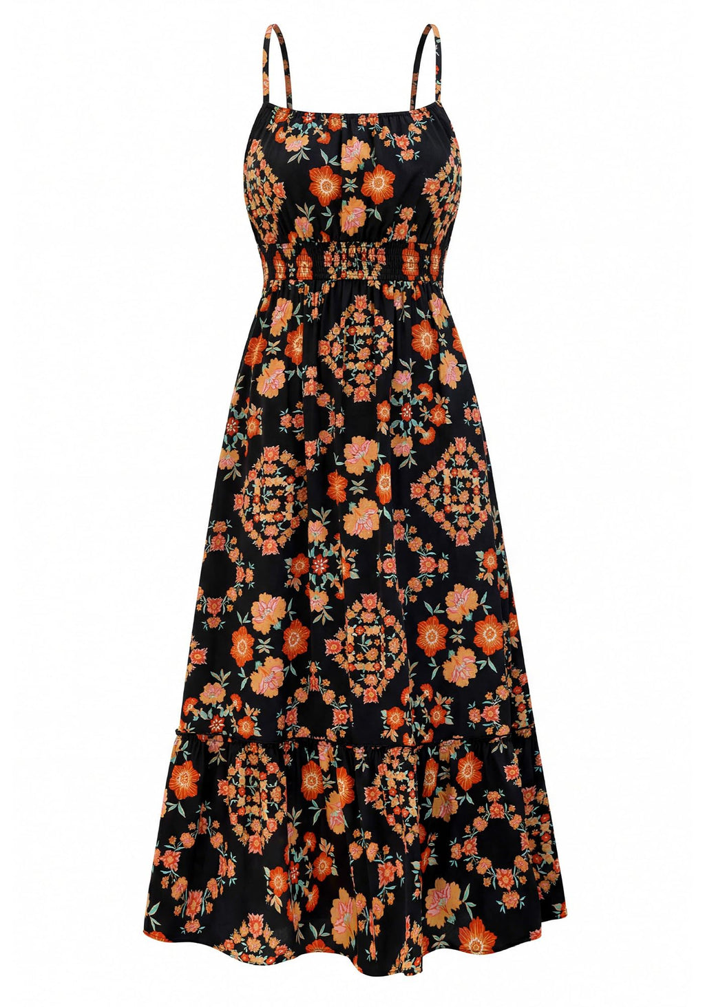 BTFBM Summer Dresses for Women Sundresses Sleeveless Spaghetti Strap Boho Beach Vacation Outfits Spring Maxi Dress